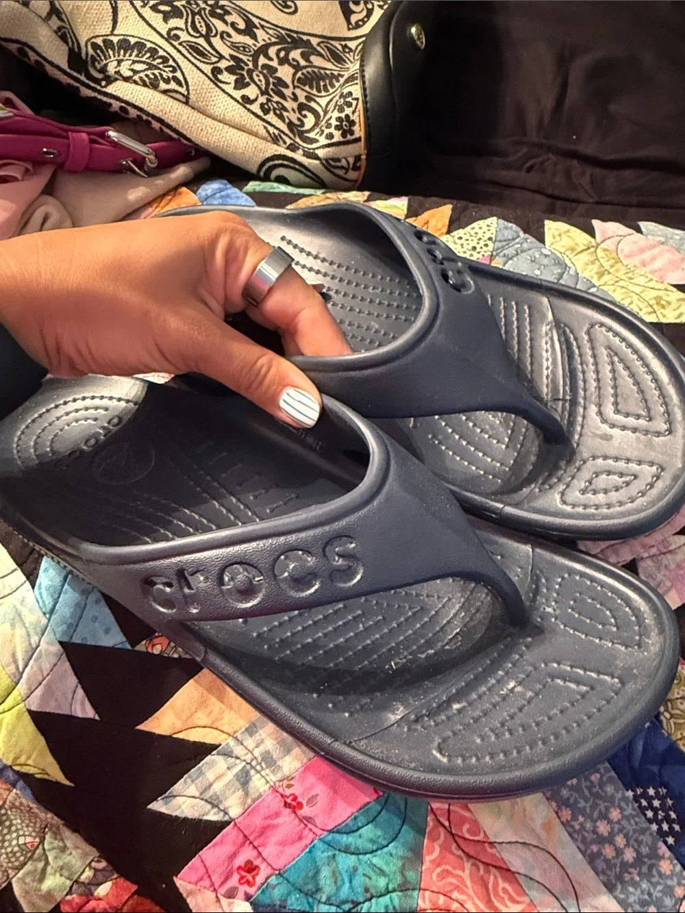 CROCS Navy Blue Flip Flops